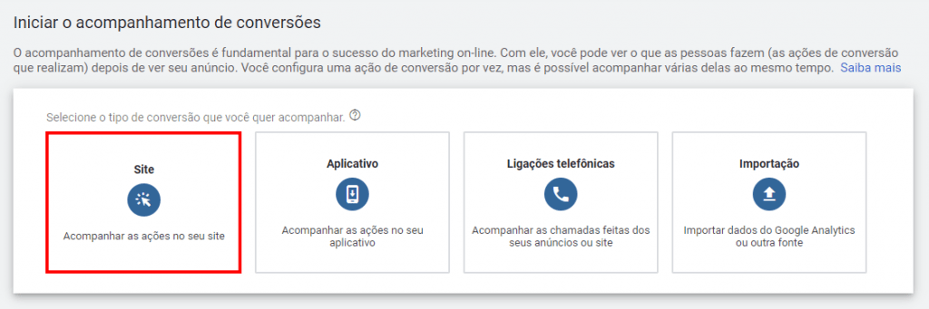 Imagem 3: Criação Tag de Conversão do Google Ads.