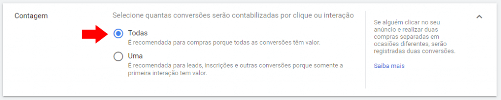 Imagem 6: Criação Tag de Conversão do Google Ads.